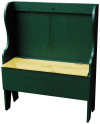 Rustic Storage Bench | Deacon Bench Retail | In Old Green with Stained Seat