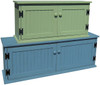 Knotty Pine Storage Unit | Shoe Storage Bench | 3ft. Shown in Solid Sage and 4ft. Shown in Solid Williamsburg Blue