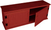 Knotty Pine Storage Unit with Shelf | Shoe Storage Bench | In Solid Red