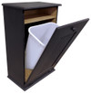 Large Wood Tilt-Out Trash Bin with Shelf | Solid Pine Furniture Made in USA | Sawdust City Trash Bin in Solid Black