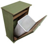 Large Wood Tilt-Out Trash Bin with Shelf | Solid Pine Furniture Made in USA | Sawdust City Trash Bin in Old Sage