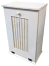 Large Wood Tilt-Out Trash Bin with Shelf | Solid Pine Furniture Made in USA | Sawdust City Trash Bin in Old Cottage White