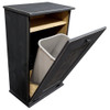 Large Wood Tilt-Out Trash Bin with Shelf | Solid Pine Furniture Made in USA | Sawdust City Trash Bin in Old Black