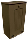 Large Wood Tilt-Out Trash Bin with Shelf | Solid Pine Furniture Made in USA | Sawdust City Trash Bin in Solid Brown