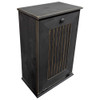 Large Wood Tilt-Out Trash Bin with Shelf | Solid Pine Furniture Made in USA | Sawdust City Trash Bin in Old Black
