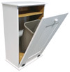 Large Wood Tilt-Out Trash Bin with Shelf | Solid Pine Furniture Made in USA | Sawdust City Trash Bin in Solid Cottage White