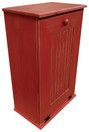 Large Wood Tilt-Out Trash Bin with Shelf | Solid Pine Furniture Made in USA | Sawdust City Trash Bin in Old Red