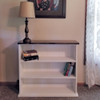 Small Hallway Bookcase | 3-Shelf Hall Bookcase  |  Sawdust City Bookshelf in Solid Cottage White with Walnut Top