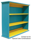 Small Hallway Bookcase | 3-Shelf Hall Bookcase  |  Sawdust City Bookshelf in Turquoise & Sunflower