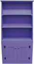 Cantback hutch in Solid Purple with beadboard doors (with braces for splitting into 3 parts for shipping.)
