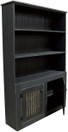 Straight hutch shown in Old Black with beadboard doors