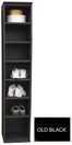 7-Cubby Shoe Rack Shown in Old Black