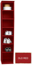 7-Cubby Shoe Rack Shown in Old Red