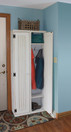 American Pine Hall Tree Cabinet by Sawdust City - Shown in Old Cottage White