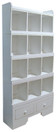 Complete Modular System in Old Cottage White with 1 Base, 4 Cubby Units, and 1 Top (each sold separately)