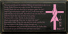 Shown in Old Black with Pink Lettering