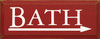 Bath (With Arrow To The Right)  | Bathroom Wood Sign| Sawdust City Wood Signs