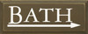 Bath (With Arrow To The Right)  | Bathroom Wood Sign| Sawdust City Wood Signs