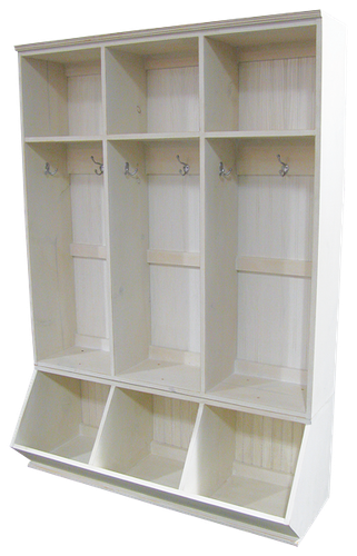 CUSTOM - 3-Locker Unit on Wooden Bins | Custom Pine Locker| Sawdust ...