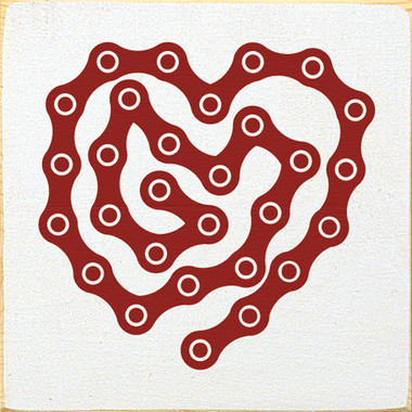 Bike chain heart |Bicycle Art | Sawdust City Wood Signs