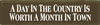 A Day In The Country Is Worth A Month In Town (large) | Country Wood Sign| Sawdust City Wood Signs