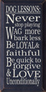 Dog Lessons: Never Stop Playing.. | Wood Sign With Dog Saying | Sawdust City Wood Signs