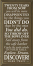 Twenty years from now you will be more disappointed.. ~ Mark Twain  | Wood Sign With Famous Quotes | Sawdust City Wood Signs