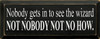 Nobody Gets In To See The Wizard - Not Nobody Not Nohow! (small) |Wood Sign With Movie Quotes| Sawdust City Wood Signs