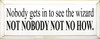 Nobody Gets In To See The Wizard - Not Nobody Not Nohow! (small) |Wood Sign With Movie Quotes| Sawdust City Wood Signs