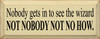 Nobody Gets In To See The Wizard - Not Nobody Not Nohow! (small) |Wood Sign With Movie Quotes| Sawdust City Wood Signs