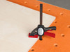 Axminster Professional Quick Lever Guide Rail Clamp in bench dog hole.