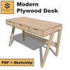 Modern Plywood Computer Desk - Plans