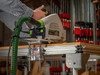 Crosscutting on the Festool MFT/3 with the guide rail held square by StaySquare.