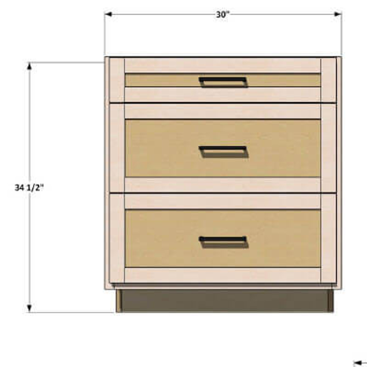 3 Drawer Lower Plans TSO Products LLC.