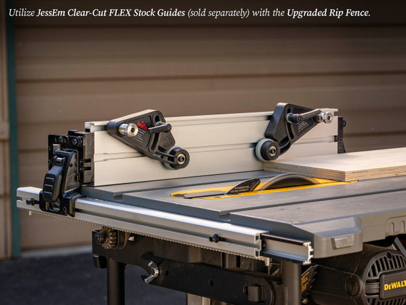 Use this fence with JessEm Clear-Cut FLEX Stock Guides, sold separately.