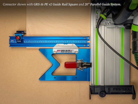 Maintain a clear view of your work's reference edge in contact with the Guide Rail Square to ensure accurate cuts.