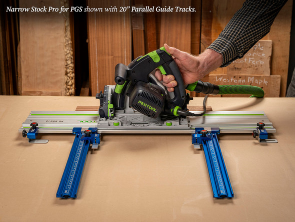 Make repeatable, narrow cuts that would otherwise be risky or inconsistent with a track saw alone.