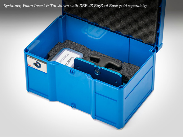 Custom foam pockets hold your DBF-45 components with precision while the included tin organizes small hardware.