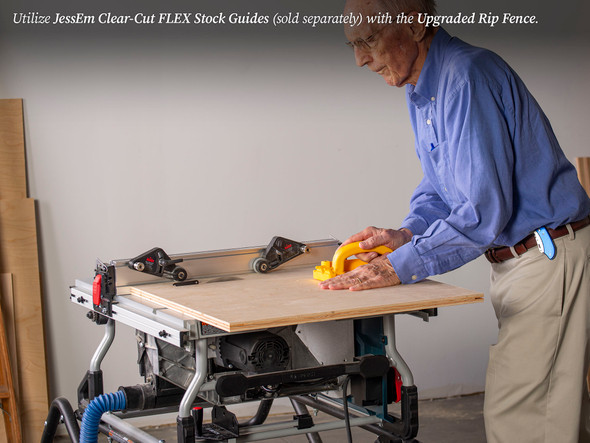 Add safety, precision, and control to each cut with JessEm Clear-Cut FLEX Stock Guides (sold separately).