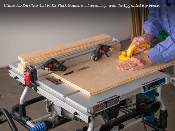 Add safety, precision, and control to each cut with JessEm Clear-Cut FLEX Stock Guides (sold separately).