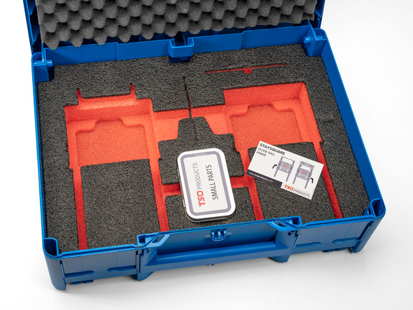Includes a tin storage container for small, loose parts, and a Systainer ID card.