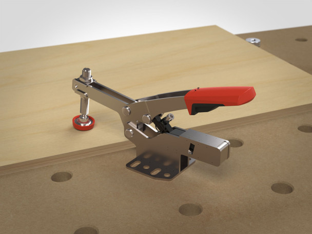 Horizontal toggle clamps apply downward pressure to your workpiece, perfect for cutting, routing or other traditional clamping applications.