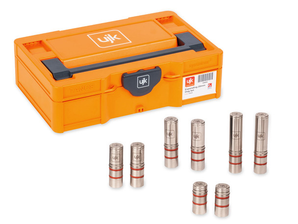The UJK Expanding 20mm Dog Set includes the following products in a stylish orange Systainer.