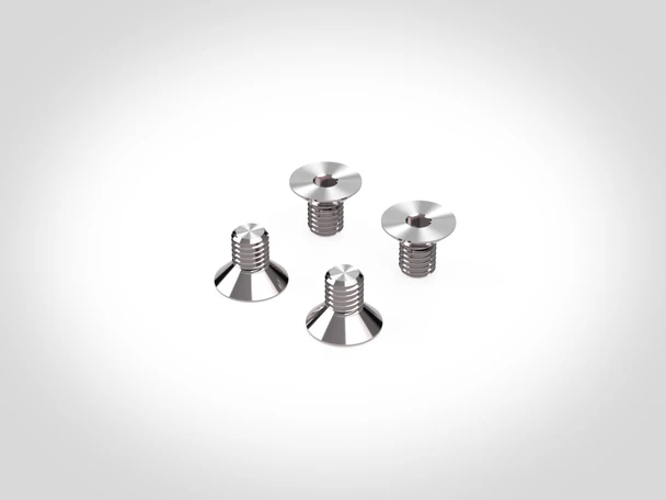 A four-pack of replacement M5 flathead screws fitting various TSO Products.