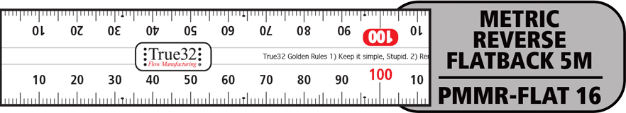 Depiction of Metric Reverse Flatback 5m Tape Measure