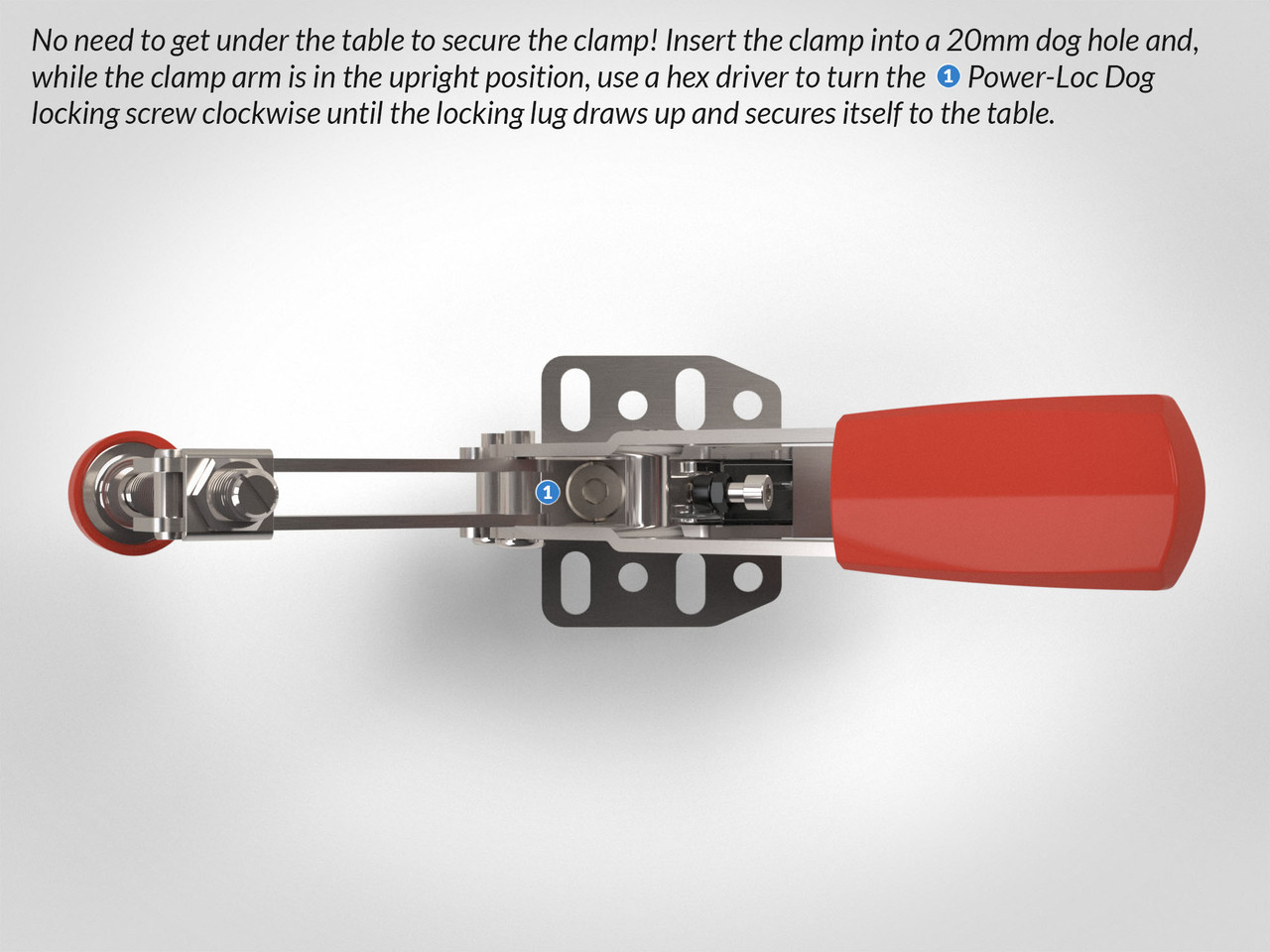 Horizontal Toggle Clamps with vertical base and safety lock - EH