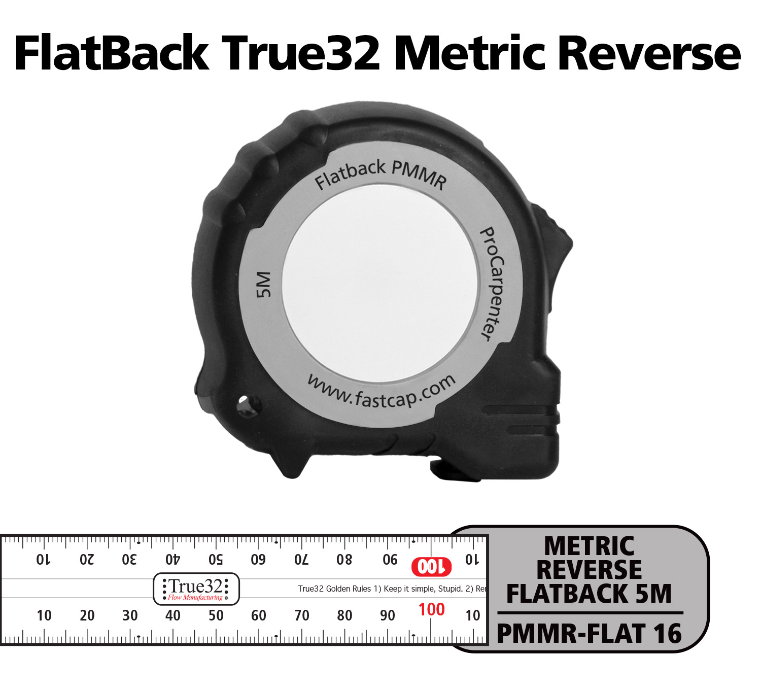 FastCap Pmmr-flat16 Flatback 16 PMMR ProCarpenter Measuring Tape Metric