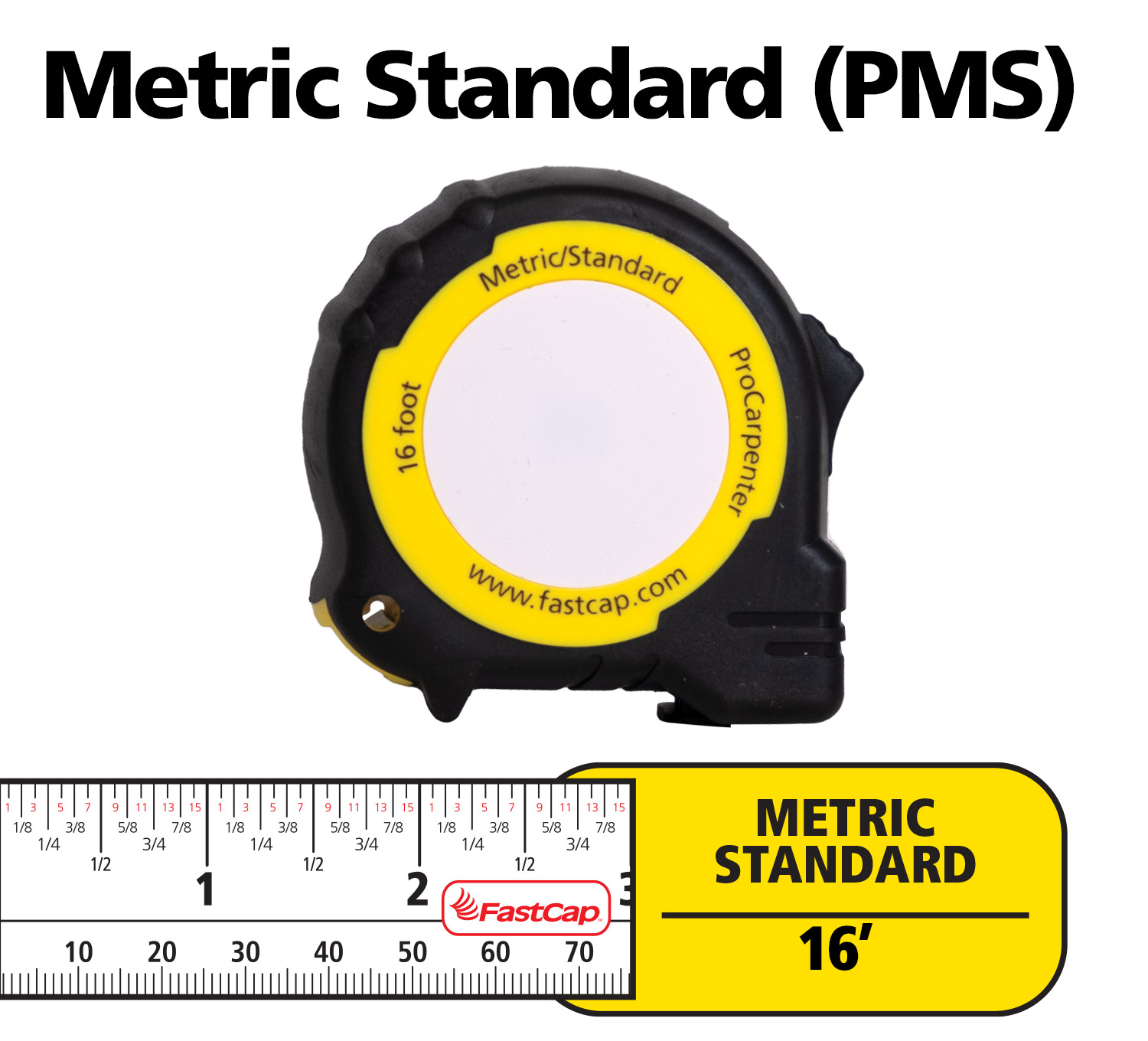 Fastcap PSSR-25 25-Foot ProCarpenter Lefty/Righty Standard Measuring Tape -  Left Handed Tape Measure 