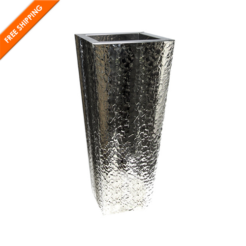 Hammered Steel Tapered Planter