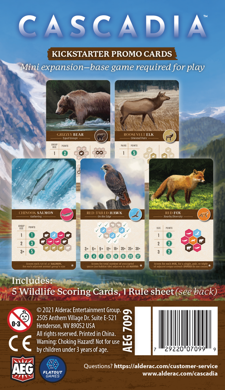 Cascadia \u0026 KS promo cards ボードゲーム　英語版